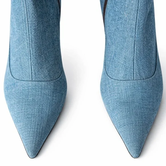 Vicini Italian Denim Boots 38.5 8 8.5 - Picture 4 of 8